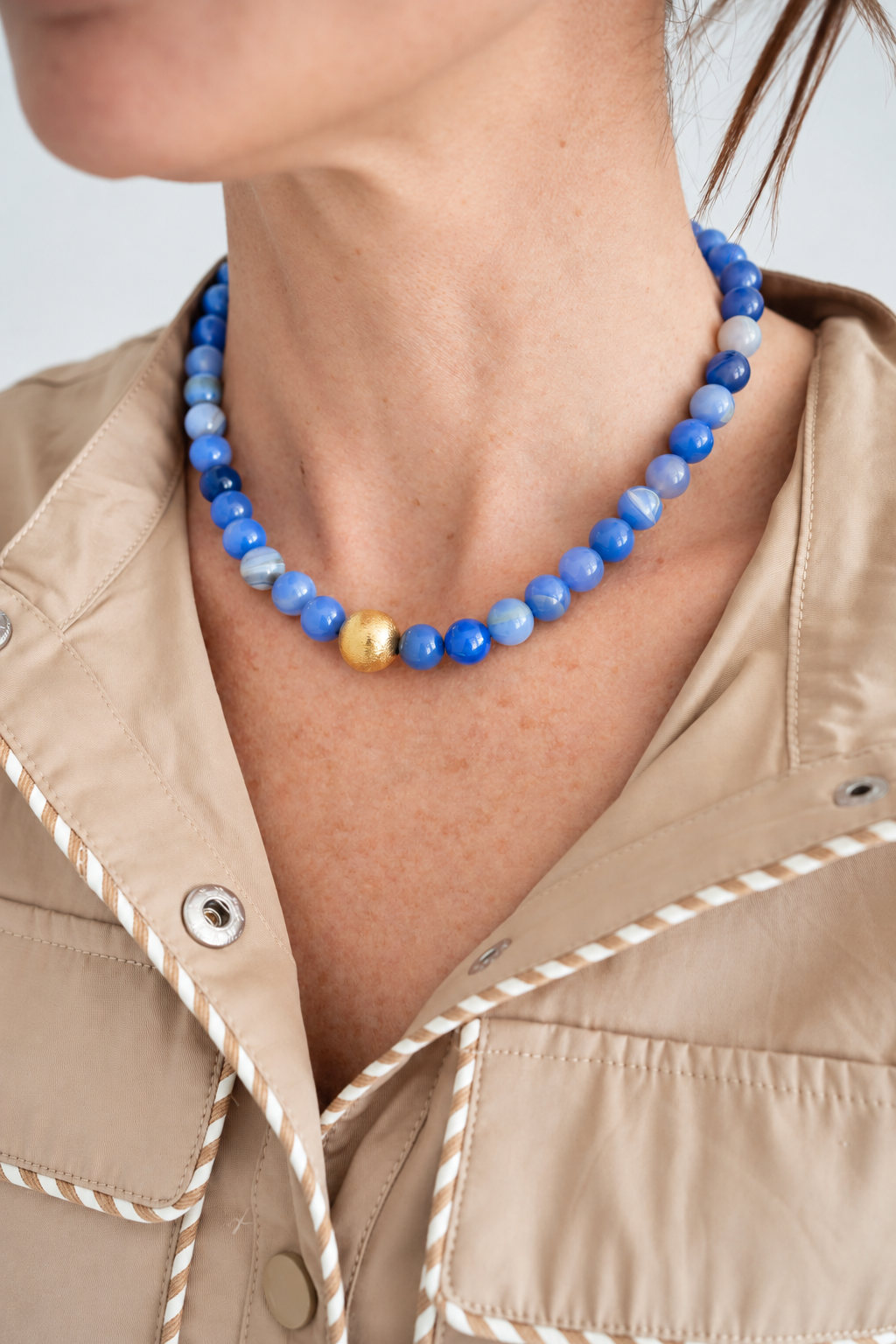 Winnie - Quartz Beaded Necklace - Light Pink