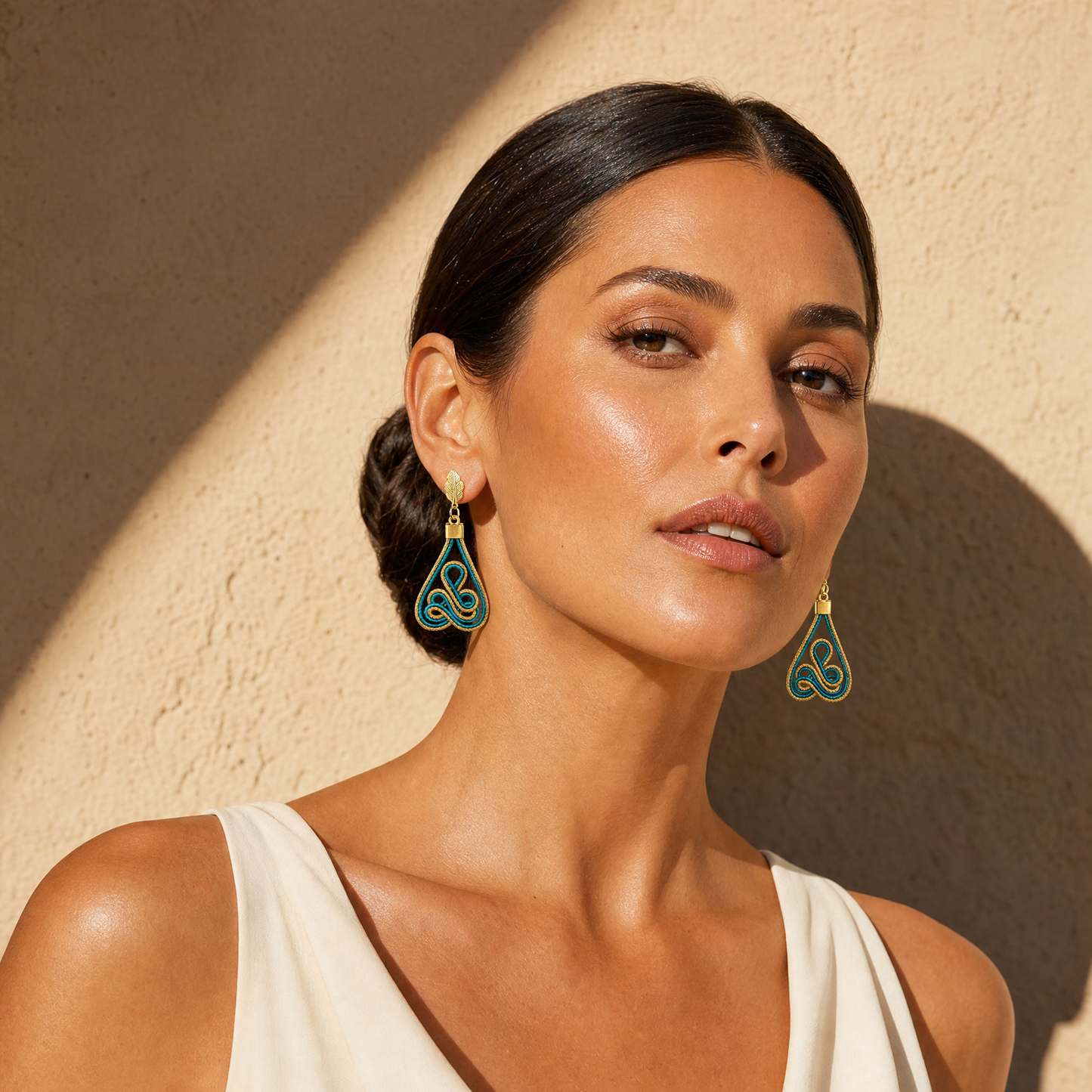 Amazonia Earrings: Golden Grass/Turquoise