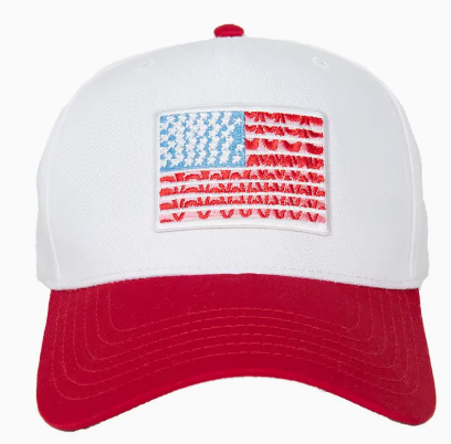American Flag Two Toned Hat - Red & White