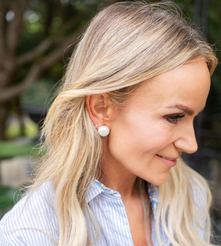 Barrett Studs - 16mm Pearl Earrings