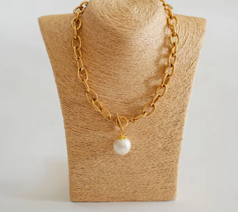 Betty Cotton Pearl Chain Necklace