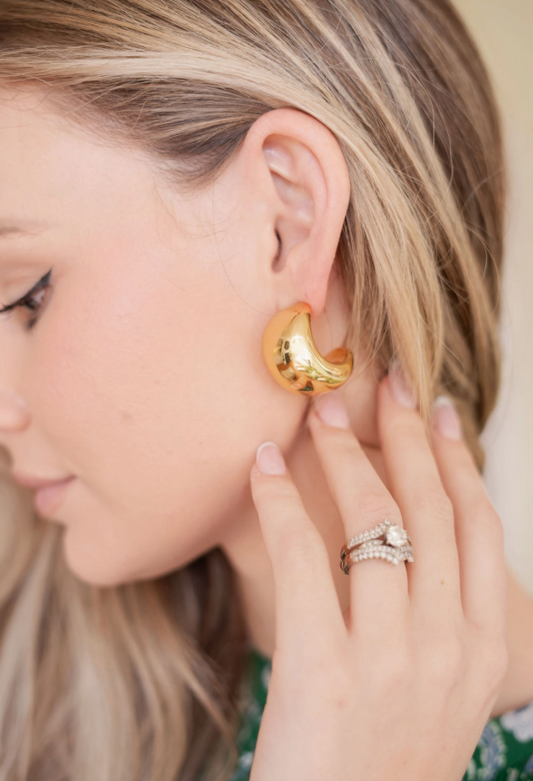 Callie Hollow Hoop Earrings 18K Plated