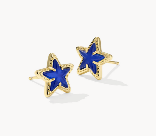 Cassidy Stud Earring Gold Cobalt Illusion