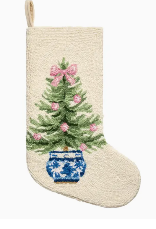 Christmas Tree Chinoiserie Hook Stocking