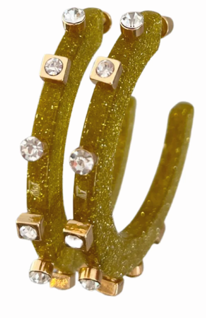 City Girl Large Jewel Hoop - Gold Confetti