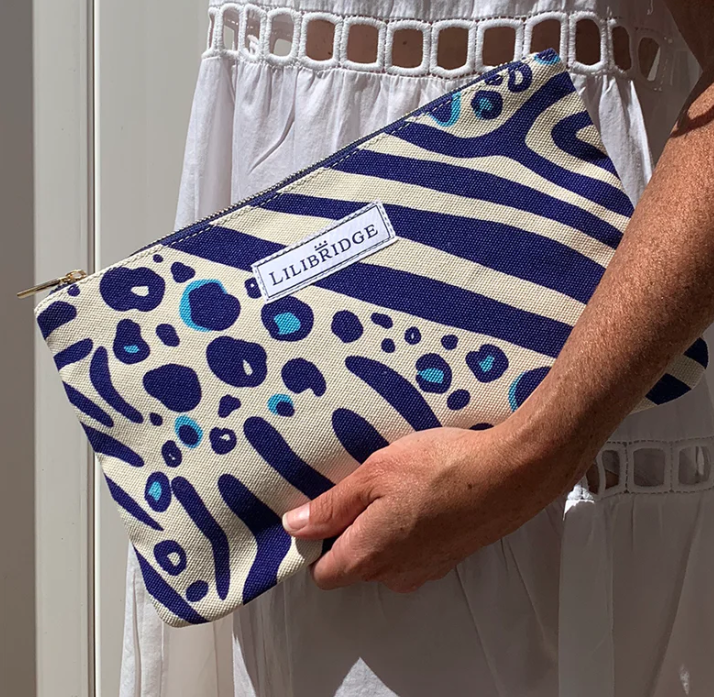Zebra Cat Blue Lilibridge Clutch