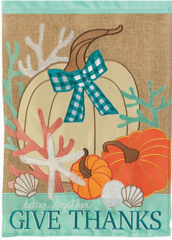 Coastal Thanksgiving Garden Flag
