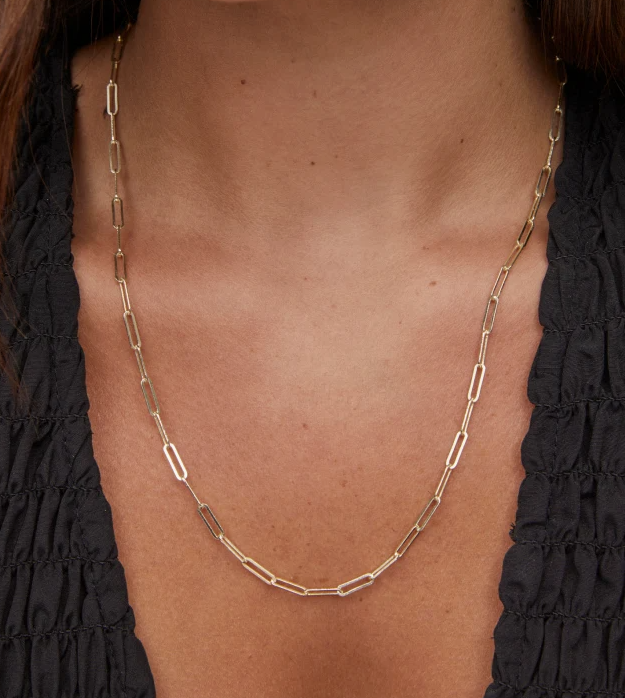 Courtney Paperclip Necklace Gold