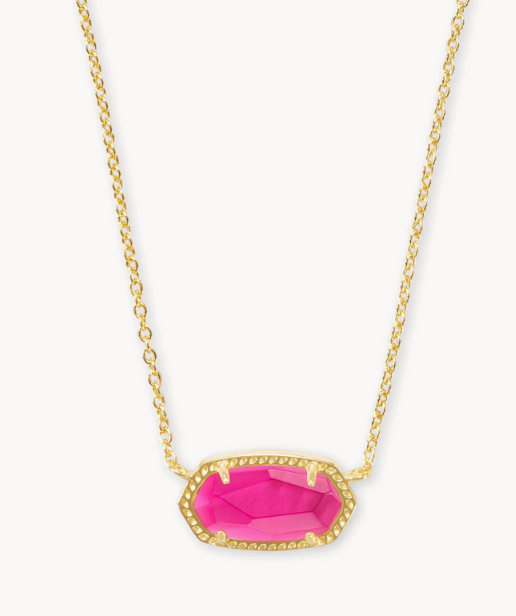 Elisa Short Pendant Necklace Gold Azalea Illusion