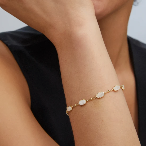 Emilie Link Bracelet Gold Iridescent Drusy
