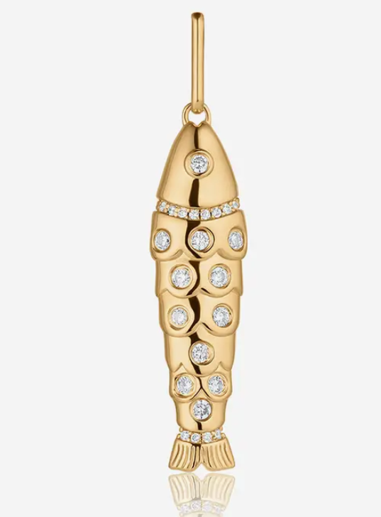 Goldie Pave Fish Charm