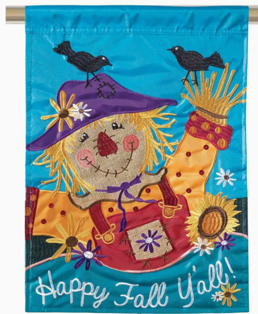 Happy Fall Y'all Scarecrow Large House Flag