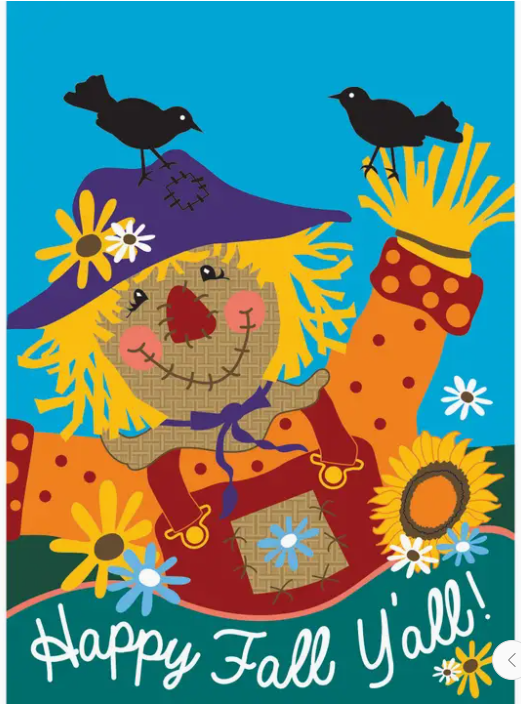 Happy Fall Y'all Scarecrow Garden Flag