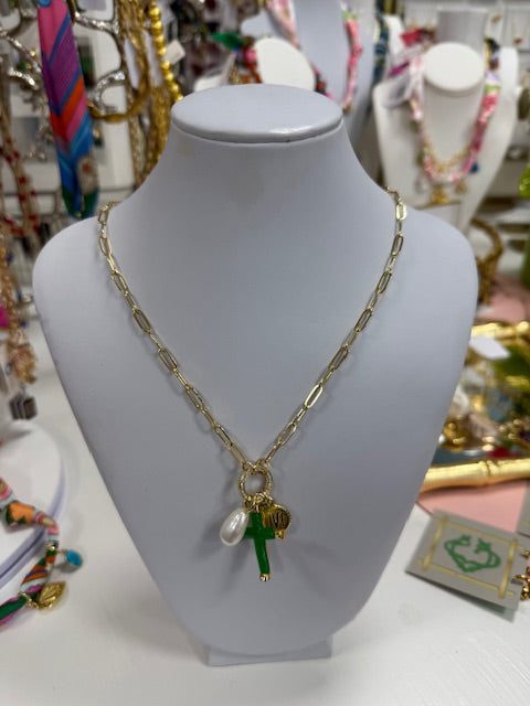 Triple Charm Cluster w/ Jade Cross