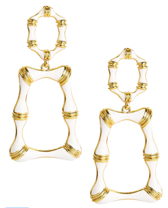 Jordan Enamel White Earrings