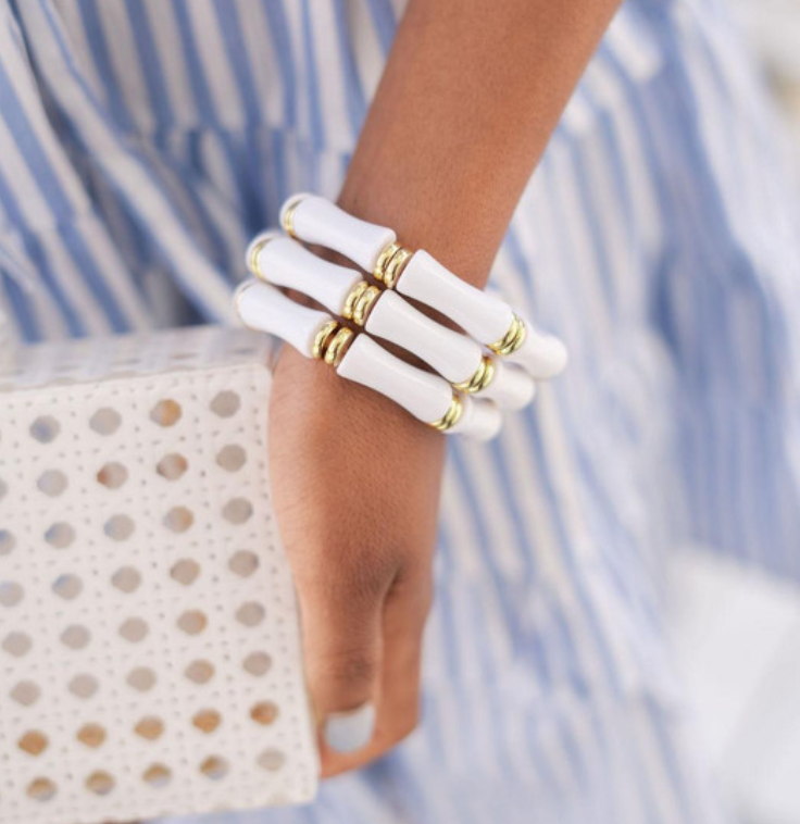 Logan Bamboo Bracelet White