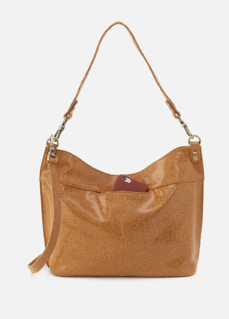 Pier Shoulder Bag in Printed Leather - Cedar Crackle