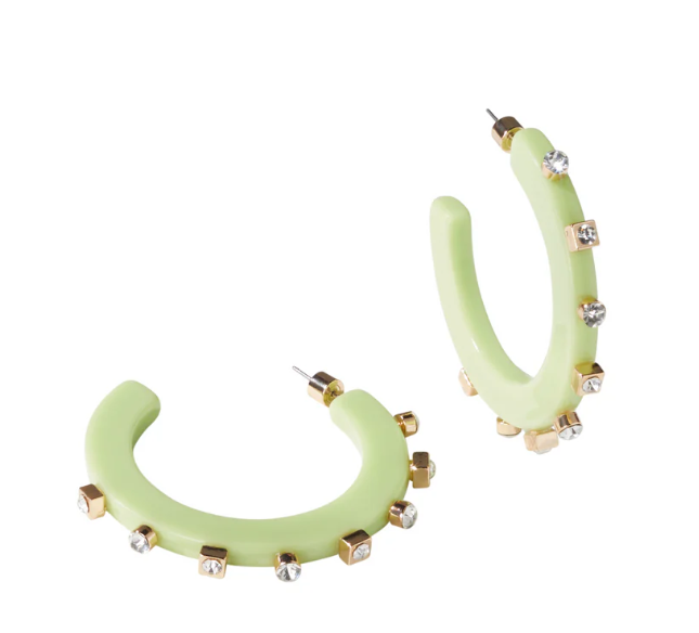 City Girl Jewel Hoop Small - Pistachio