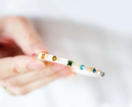 City Girl Small Jewel Hoop - White Multicolor