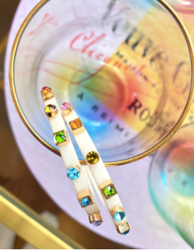 City Girl Small Jewel Hoop - White Multicolor
