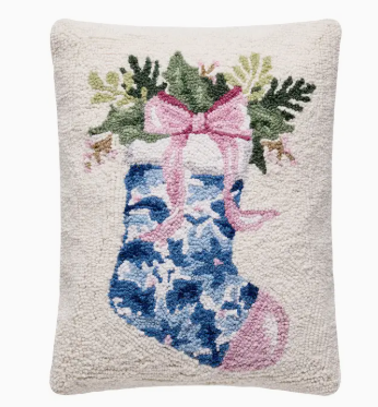Stocking w/ Bow Hook Pillow