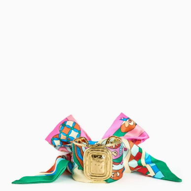 Gold Scarf Cuff Evie - Pink Multi