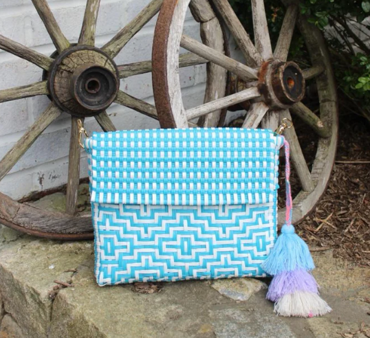 Sonset In Sky Citron Clutch Crossbody w/ Strap
