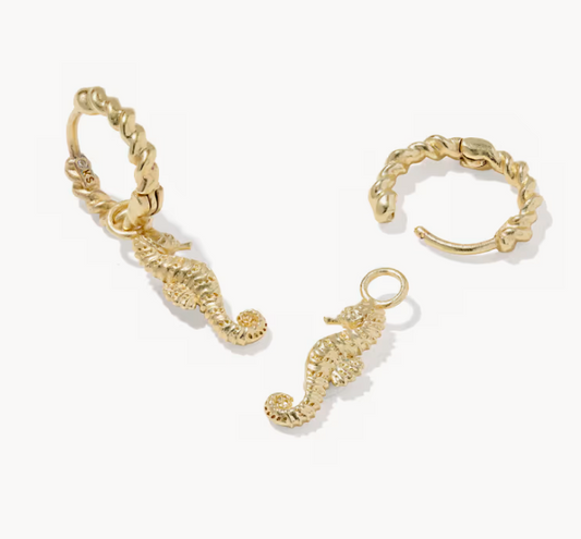 Seahorse Huggie Earring Gold