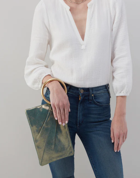 Sheila Ring Clutch - Evergreen Shimmer