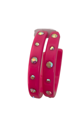 Shimmer Hoop Large - Bright Pink