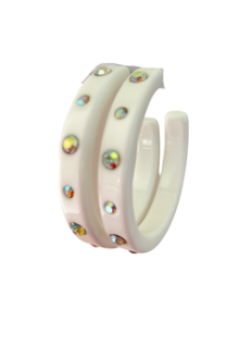 Shimmer Hoop Small - White