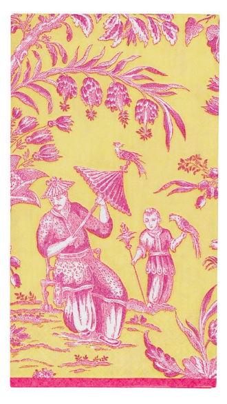 Silk Road Toile Chartreuse Guest Towel