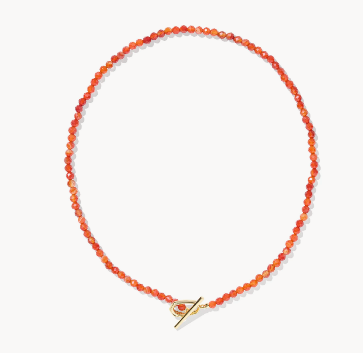 Sylvia Strand Necklace gold Orange Banded Agate