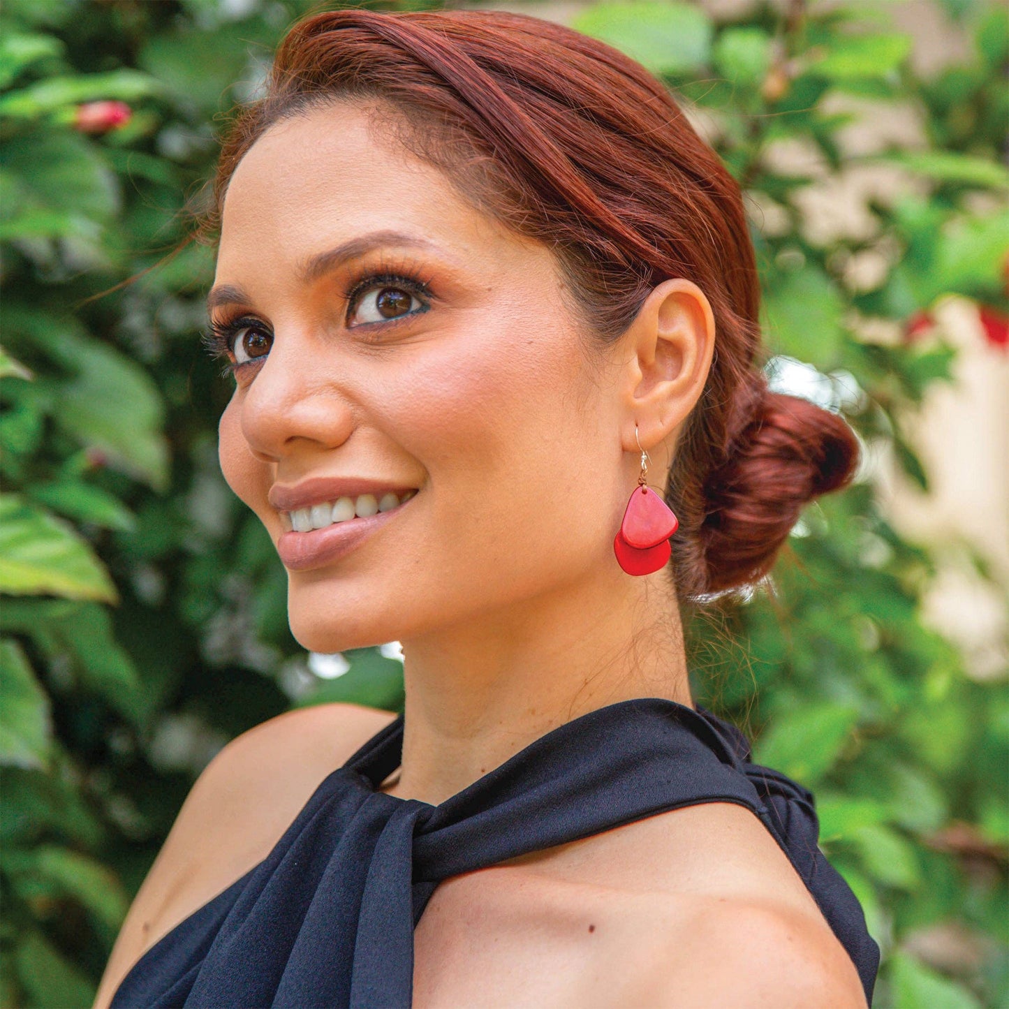 Fiesta Earrings: Red/Onyx Black