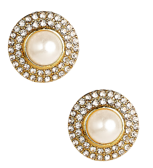 Alice Stud Pearl & Rhinestone