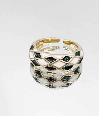 Black Checkered Ring