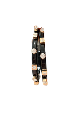 City Girl Large Jewel Hoop - Black Crystal