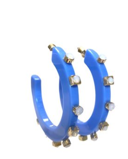 City Girl Jewel Hoop Small - Light Blue