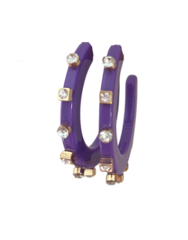 City Girl Large Jewel Hoop - Purple
