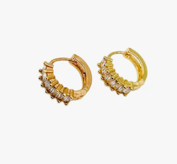 Diamond Drops Huggie Hoops