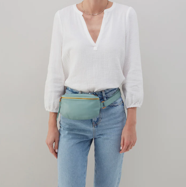 Fern Belt Bag Pebbled Leather - Pale Green