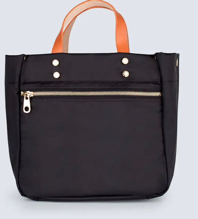 6924 Joey Black Nylon Tote