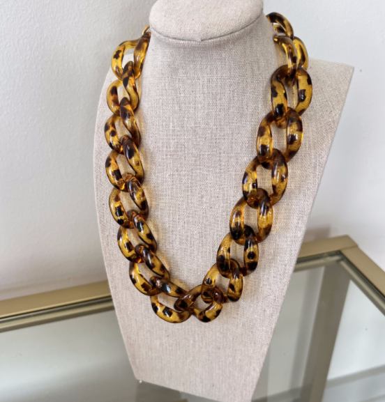 Acrylic Chain Necklace Tortoise