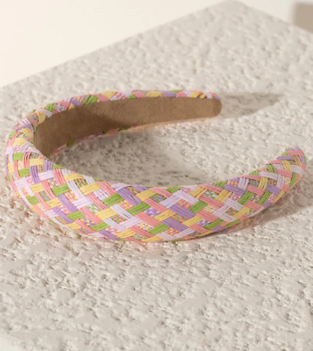 Padded Straw Headband, Multi