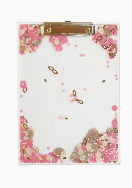 Pink About Confetti Clipboard