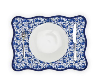 S/4 Chinoiserie Blue Floral Placemats
