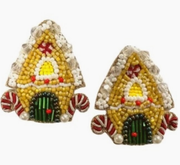 Gingerbread Earrings Beaded