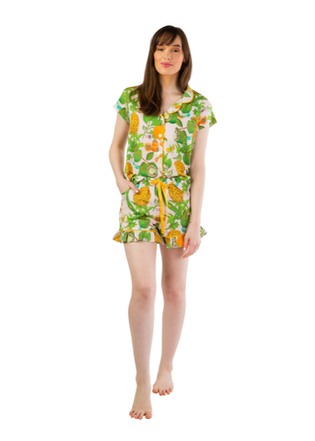 Pineapple Gardens Luxe Ruffled PJ Summer Set