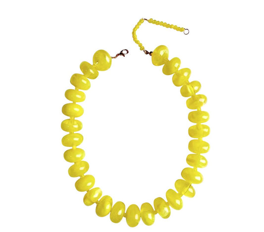 Bailey Chunky Beaded Necklace- Yellow
