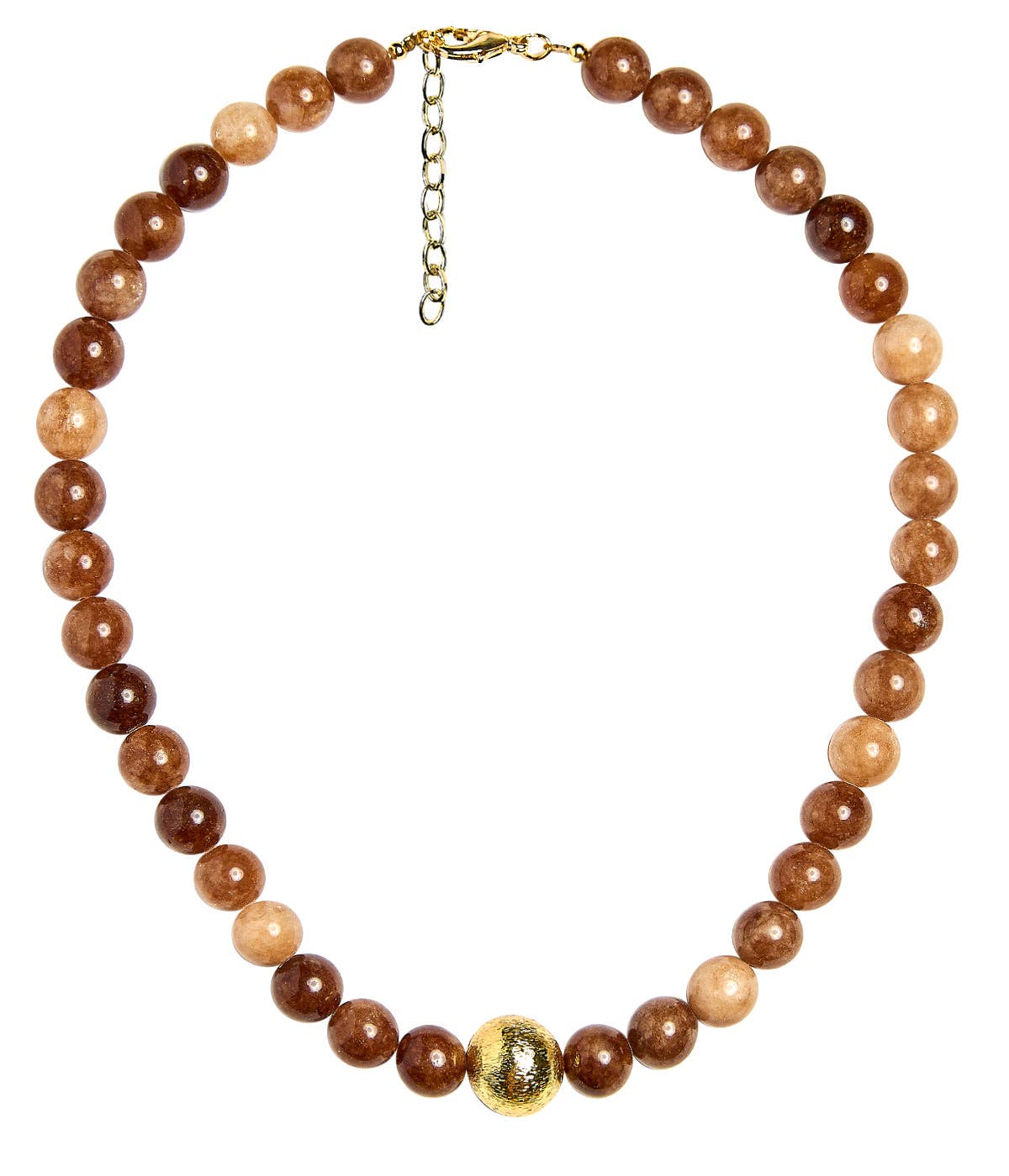 Winnie - Quartz Beaded Necklace - Brown
